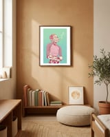 Nostalgic Lady framed in a gentle room thumbnail