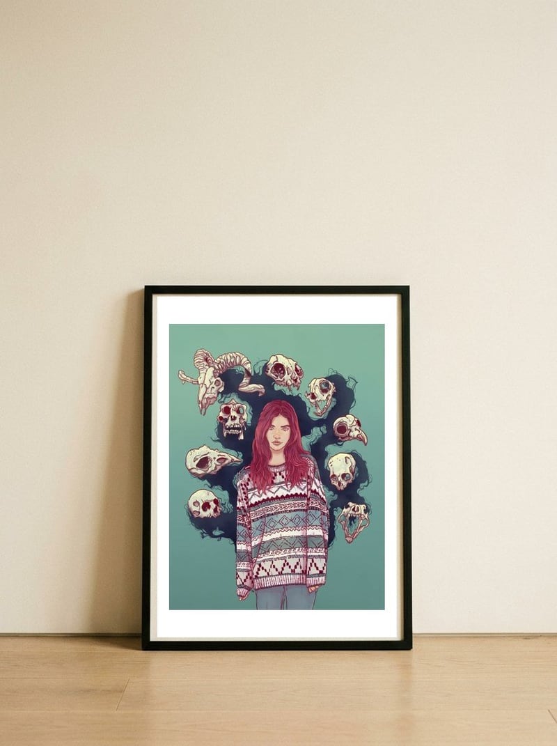 Fearless Lady — framed, leaning against the wall