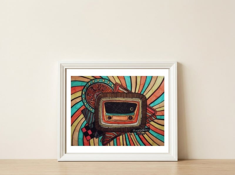 Radio — framed, leaning against the wall