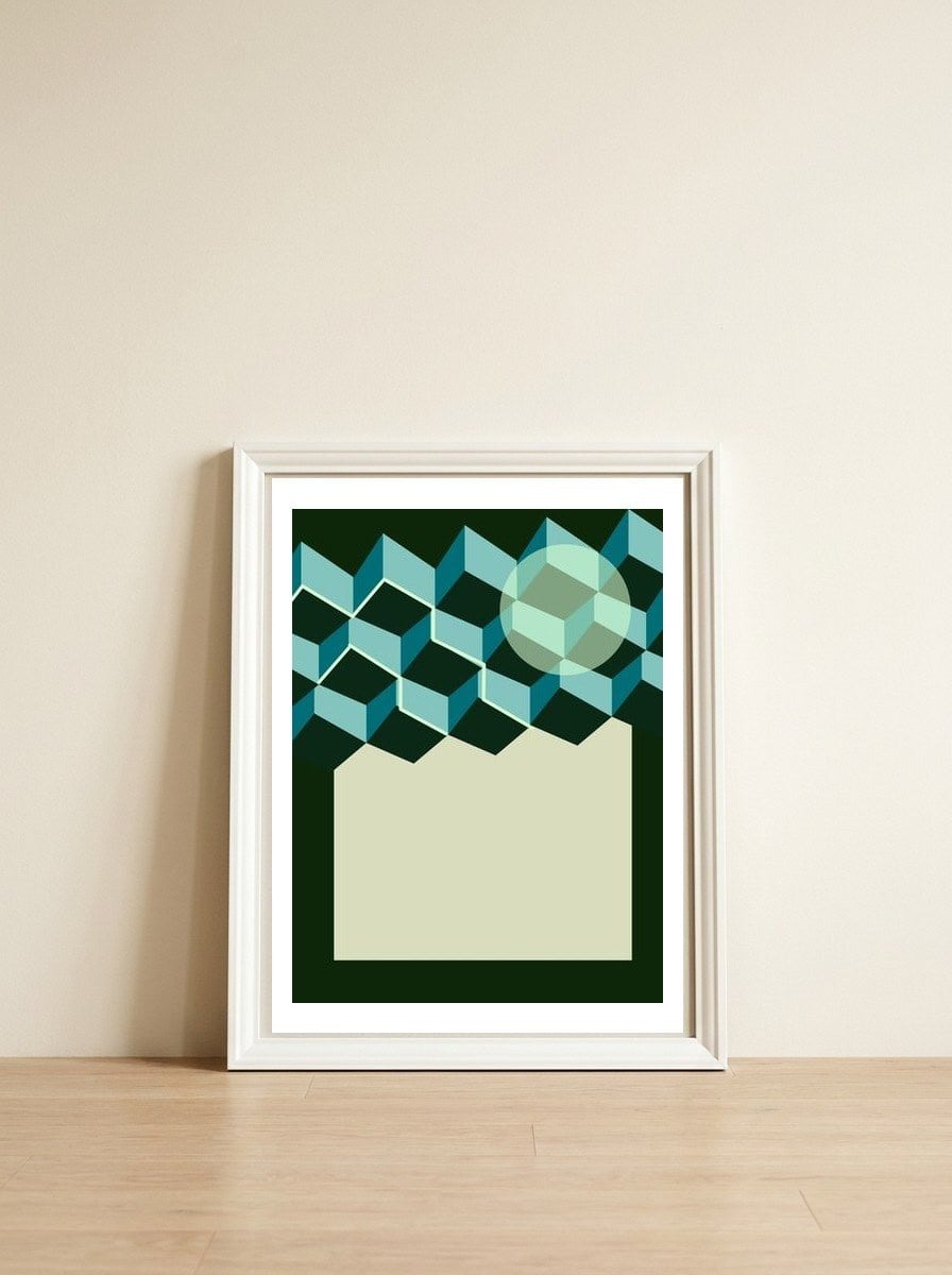 Aurora In The Mountains — framed, leaning against the wall