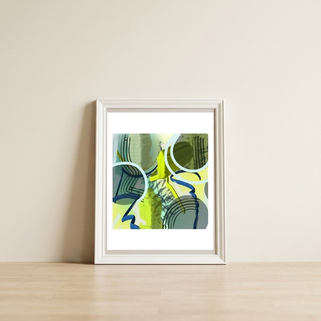 Circling The Green — framed, leaning against the wall