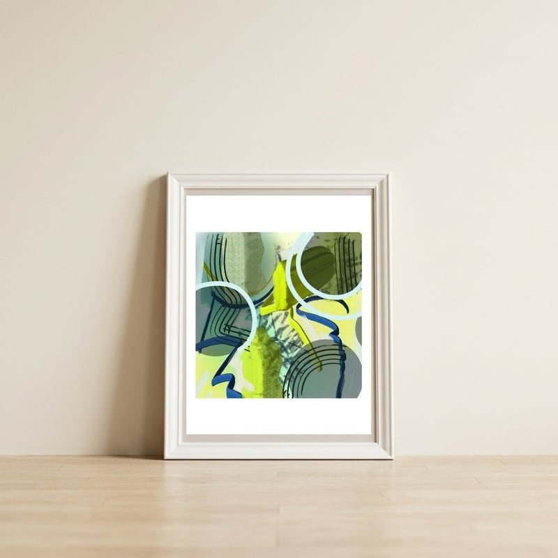 Circling The Green — framed, leaning against the wall