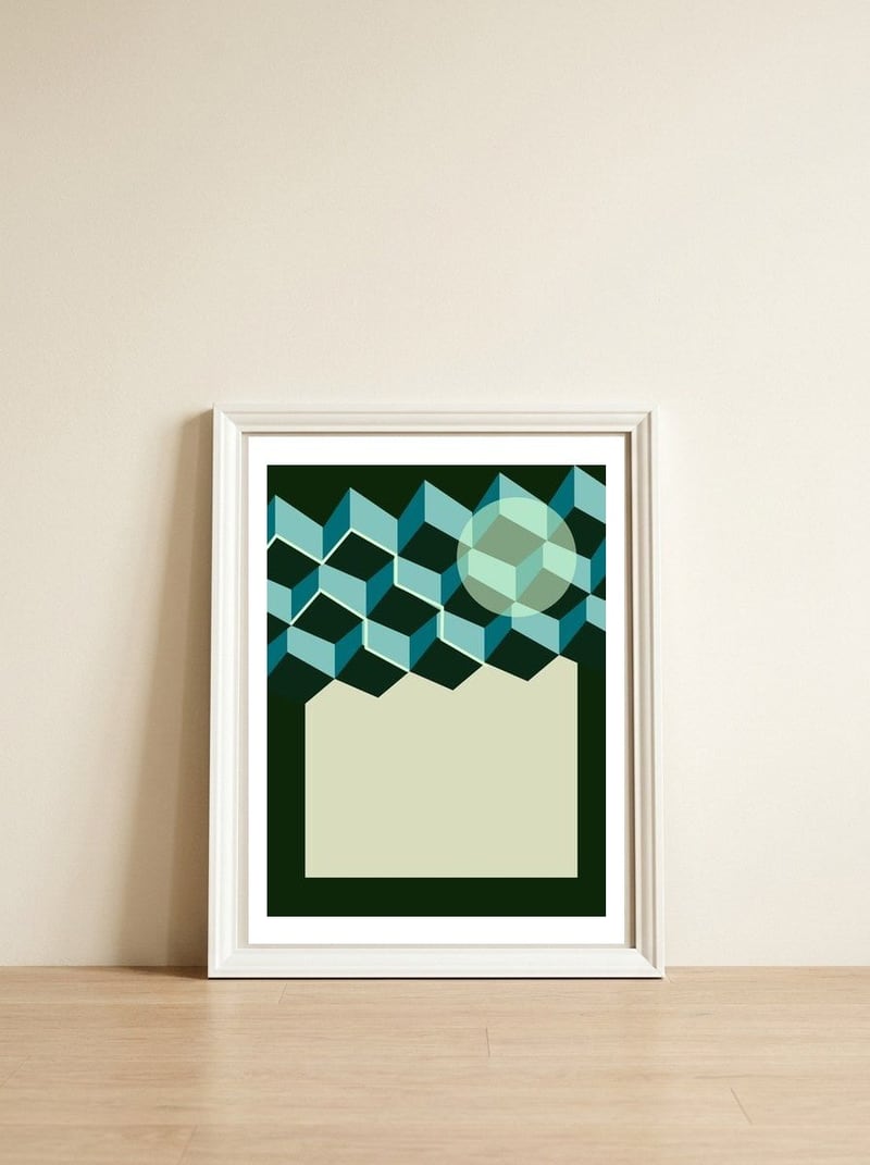 Aurora In The Mountains — framed, leaning against the wall