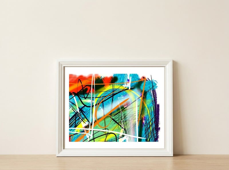 Collor Graphics 2 — framed, leaning against the wall