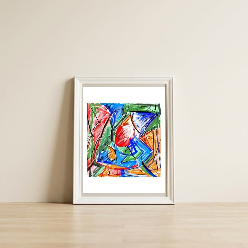 Color Emersions — framed, leaning against the wall