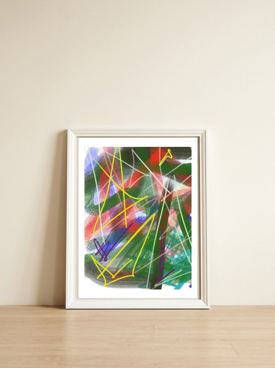Color Flashes 1 — framed, leaning against the wall