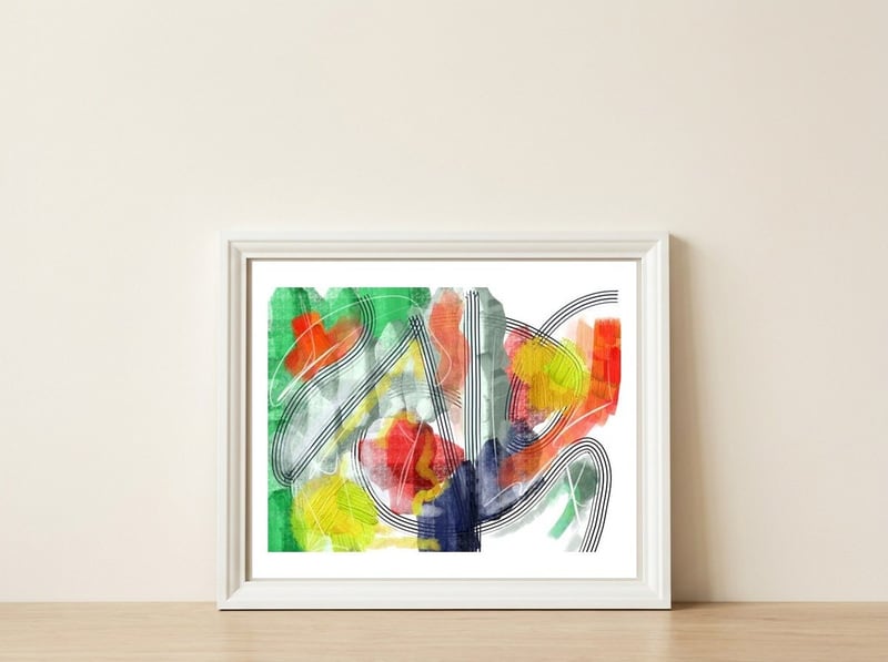 Exuberances — framed, leaning against the wall
