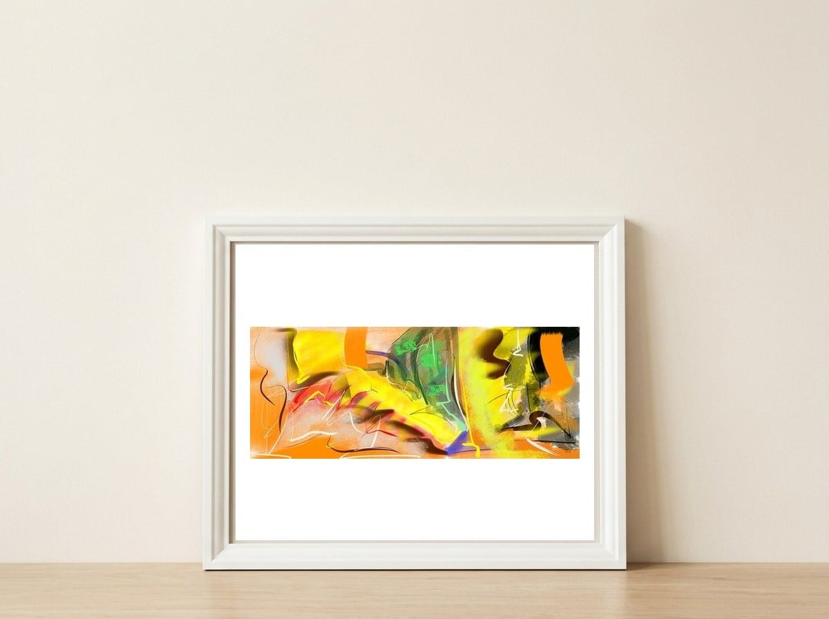 Happy Life 2 — framed, leaning against the wall
