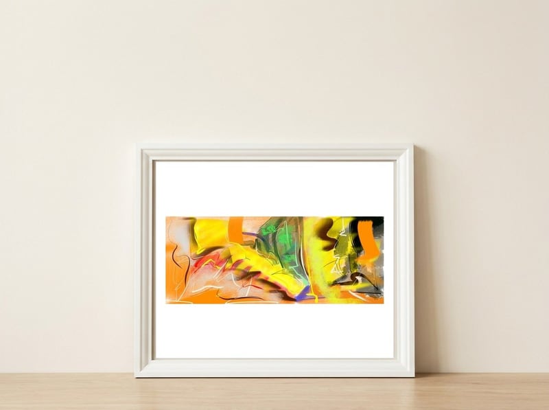 Happy Life 2 — framed, leaning against the wall