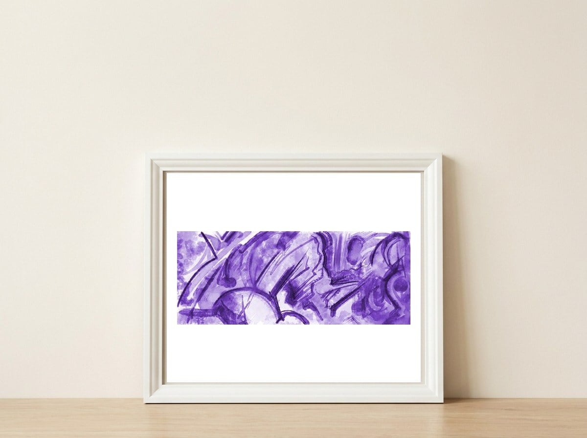 Purple And Purple — framed, leaning against the wall
