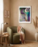 Purple With Glittering Yellow framed in a tender room thumbnail