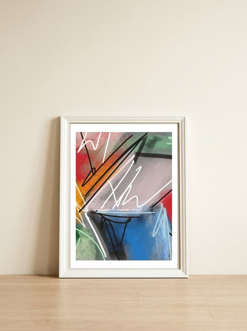 Symeroscope 7 — framed, leaning against the wall