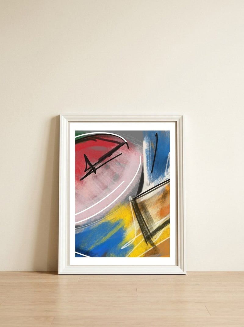Symeroscope 10 — framed, leaning against the wall
