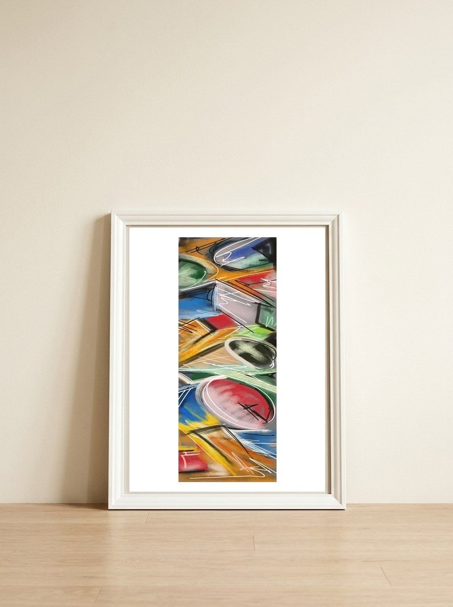 Symeroscope 18 — framed, leaning against the wall