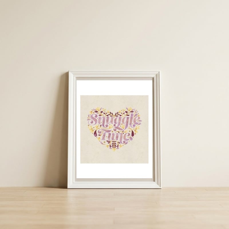 Snuggle Time — framed, leaning against the wall