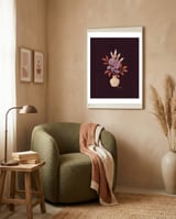 Purple Floral Vase Still Life framed in a tender room thumbnail