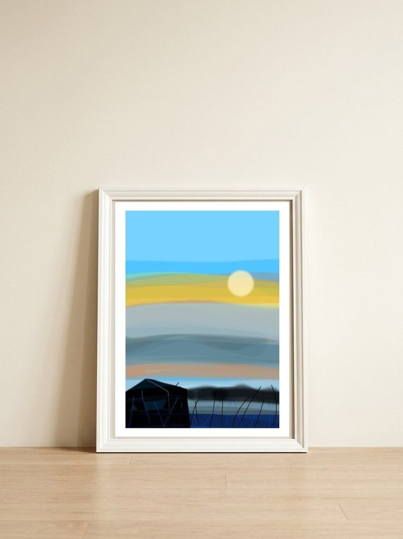 Living alone — framed, leaning against the wall