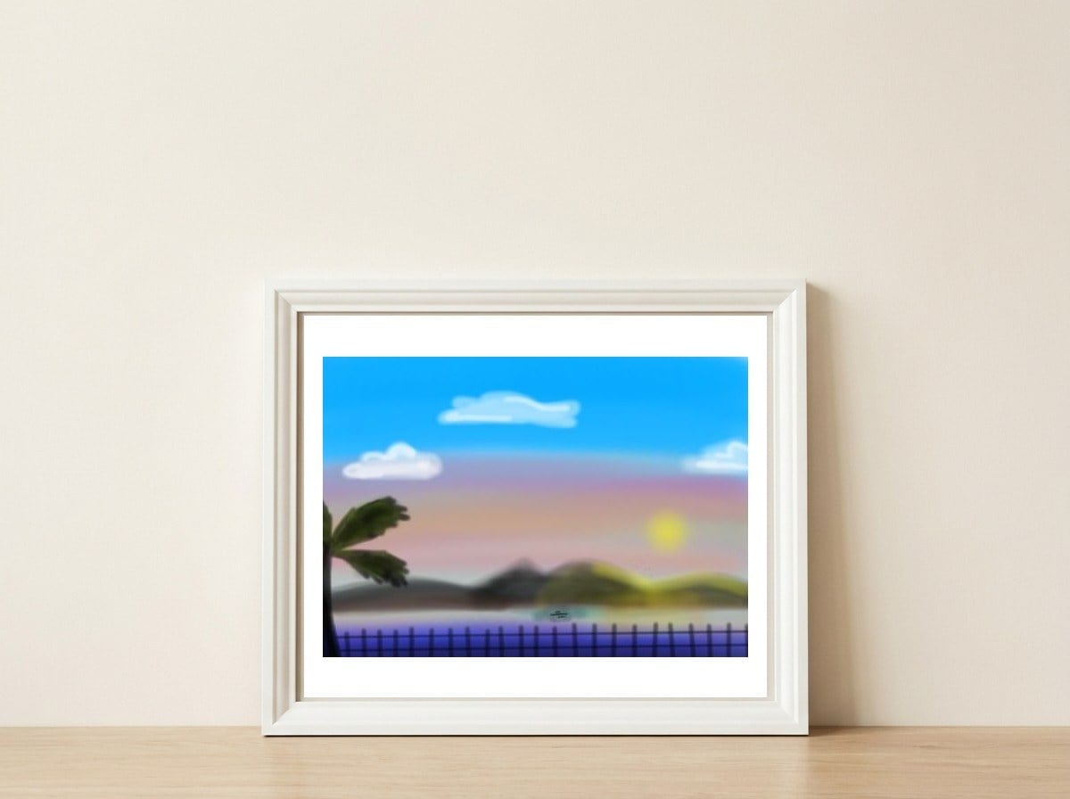 In love with nature — framed, leaning against the wall