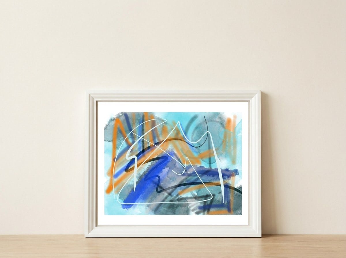 Abundância Km — framed, leaning against the wall