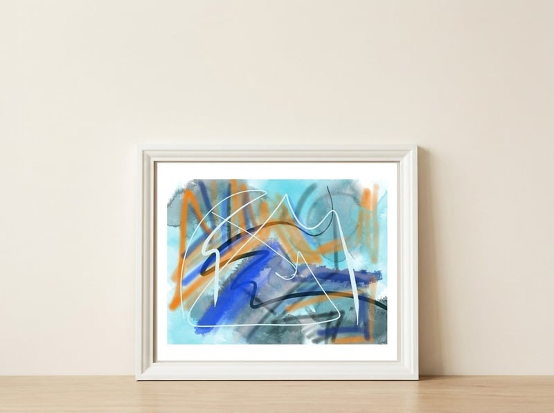 Abundância Km — framed, leaning against the wall