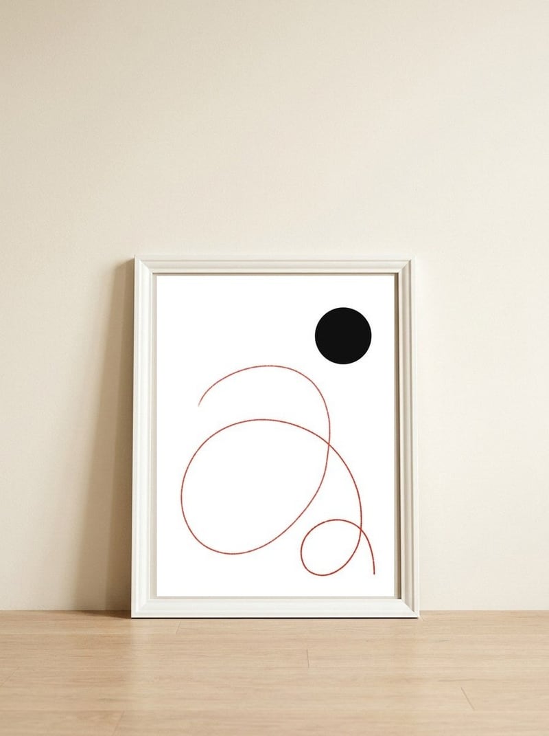 Linha E Ponto — framed, leaning against the wall