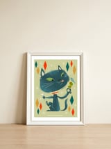 Cat A Tonic Russian Blue — framed, leaning against the wall thumbnail