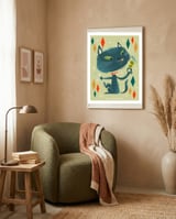 Cat A Tonic Russian Blue framed in a tender room thumbnail