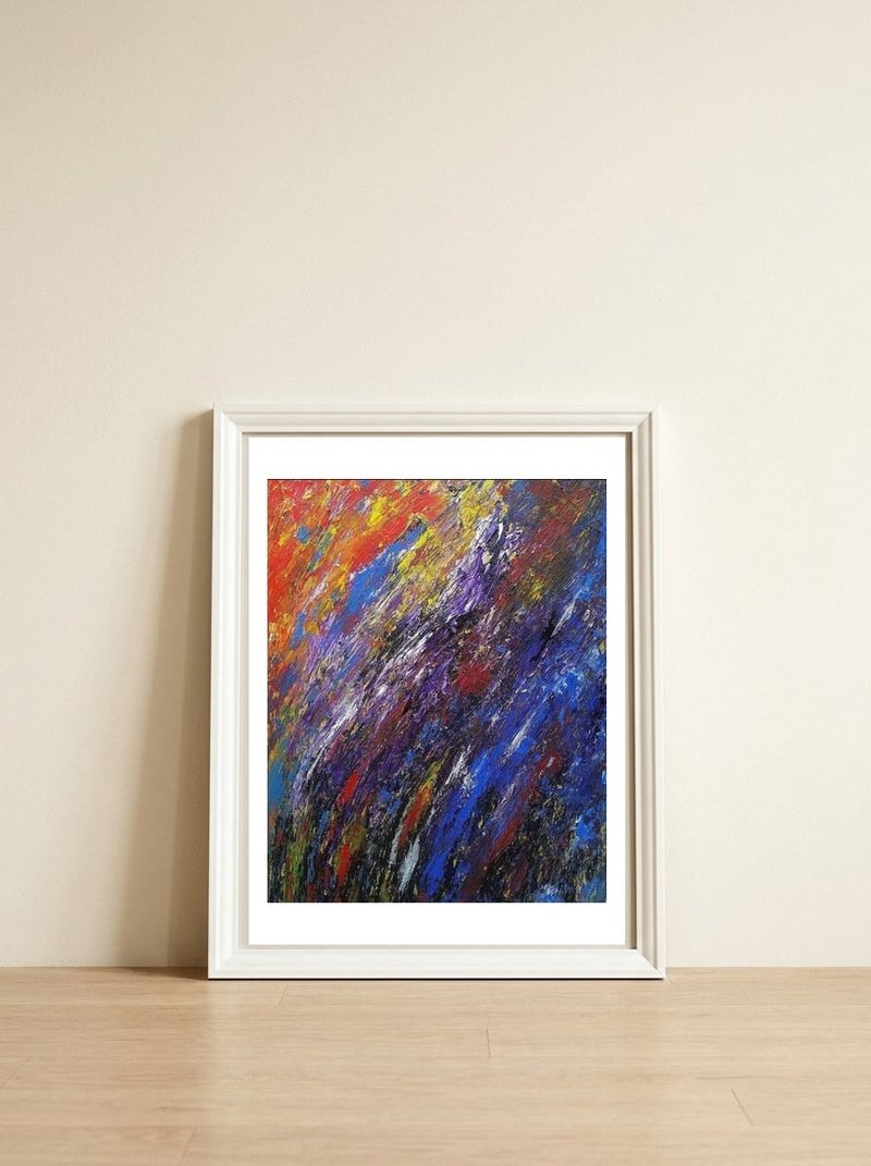 Emotion — framed, leaning against the wall