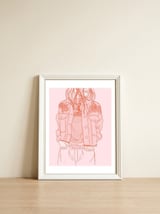 Pink Jeans Jacket  — framed, leaning against the wall thumbnail