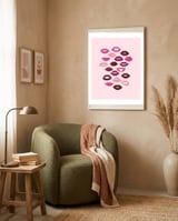 Lips Dark on Pink Background framed in a tender room thumbnail