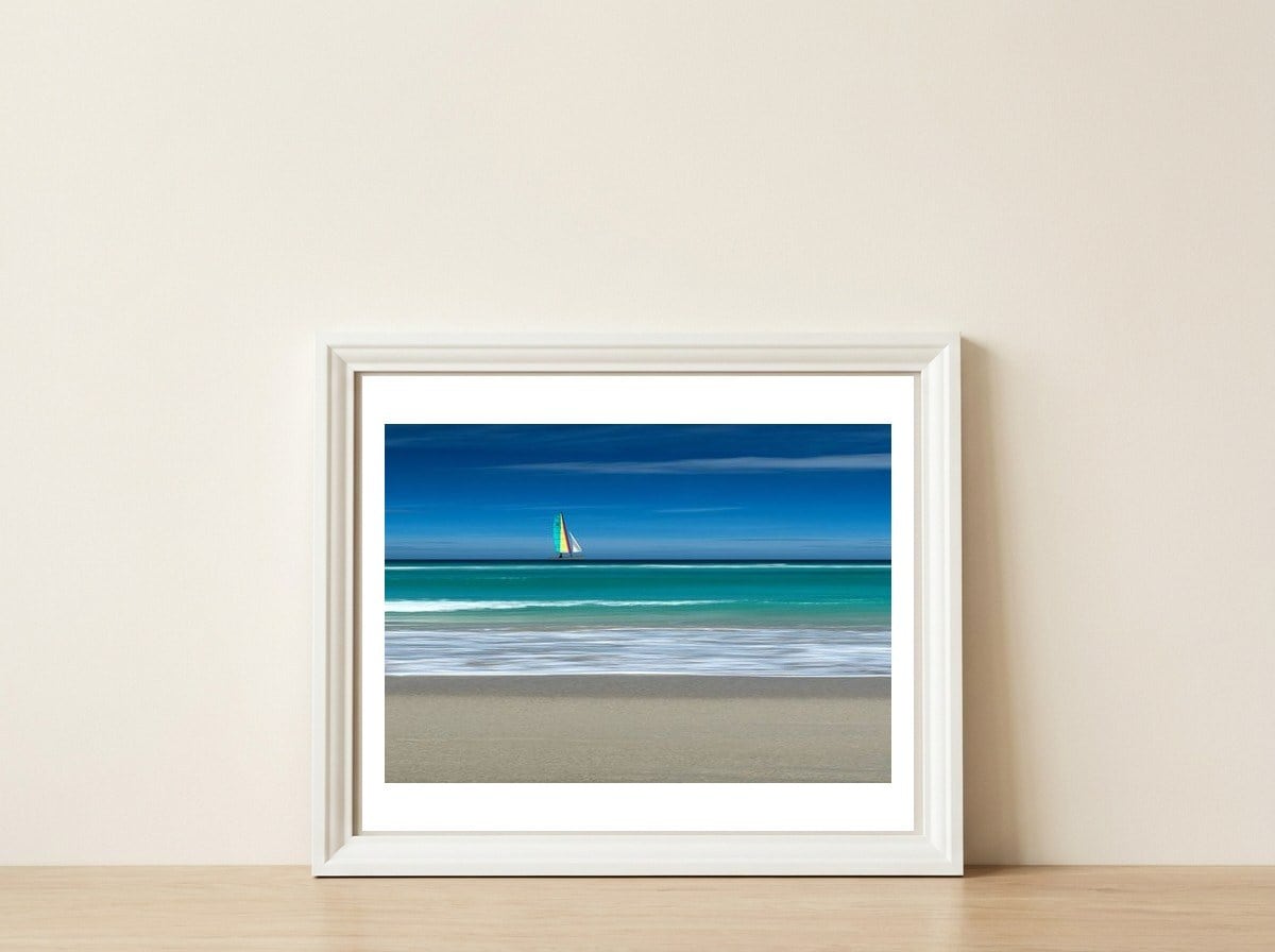Sailing By (1) — framed, leaning against the wall
