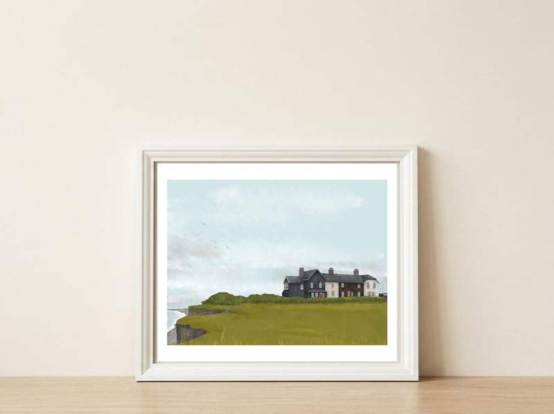 Houses By The Sea — framed, leaning against the wall