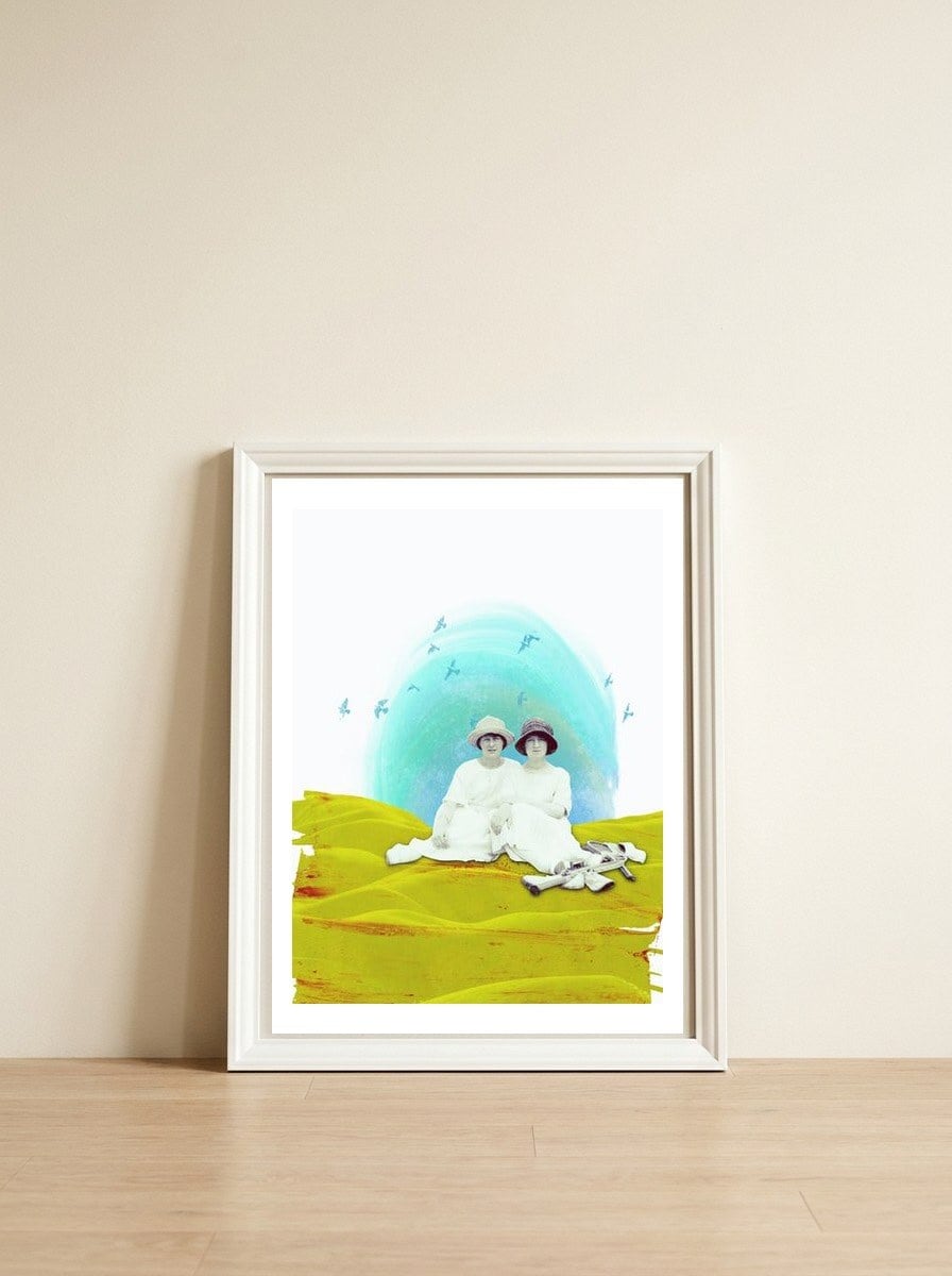 Play Date — framed, leaning against the wall