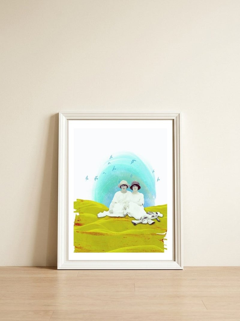 Play Date — framed, leaning against the wall