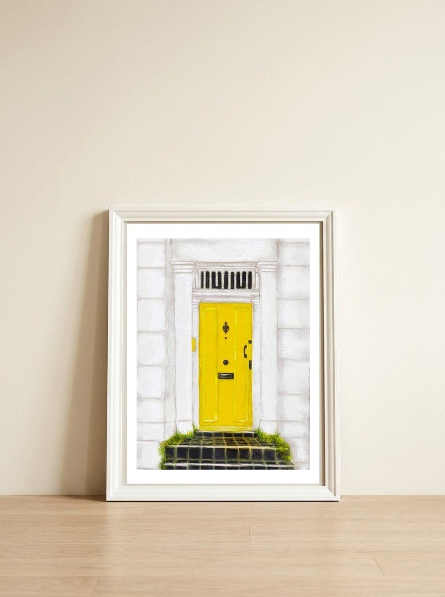 Yellow Door — framed, leaning against the wall