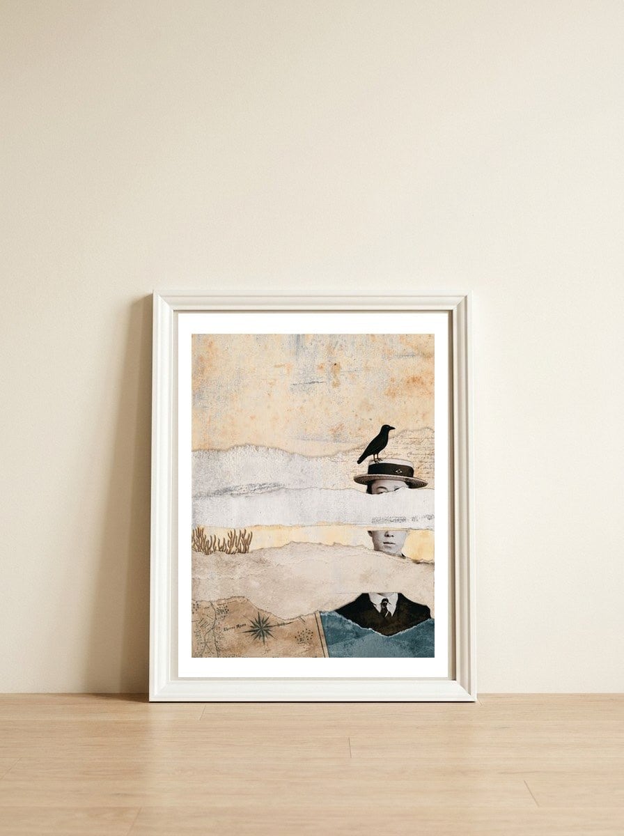 The Explorer — framed, leaning against the wall