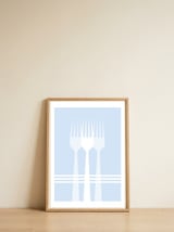 Blue Forks — framed, leaning against the wall thumbnail