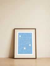 Cutlery Blue — framed, leaning against the wall thumbnail