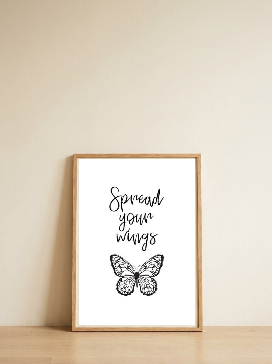 Spread your Wings — framed, leaning against the wall