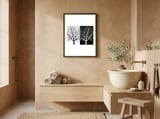 Winter Trees framed in a serene room thumbnail