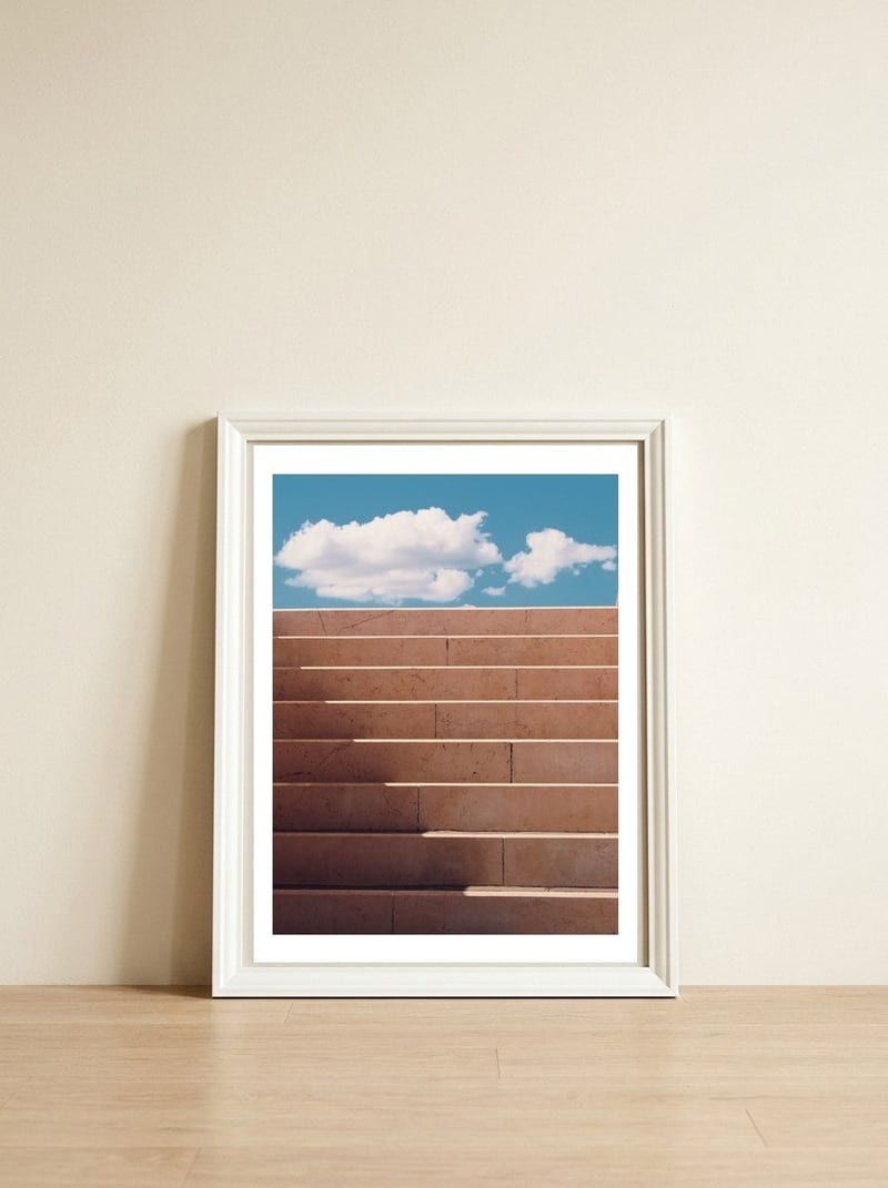 Light — framed, leaning against the wall
