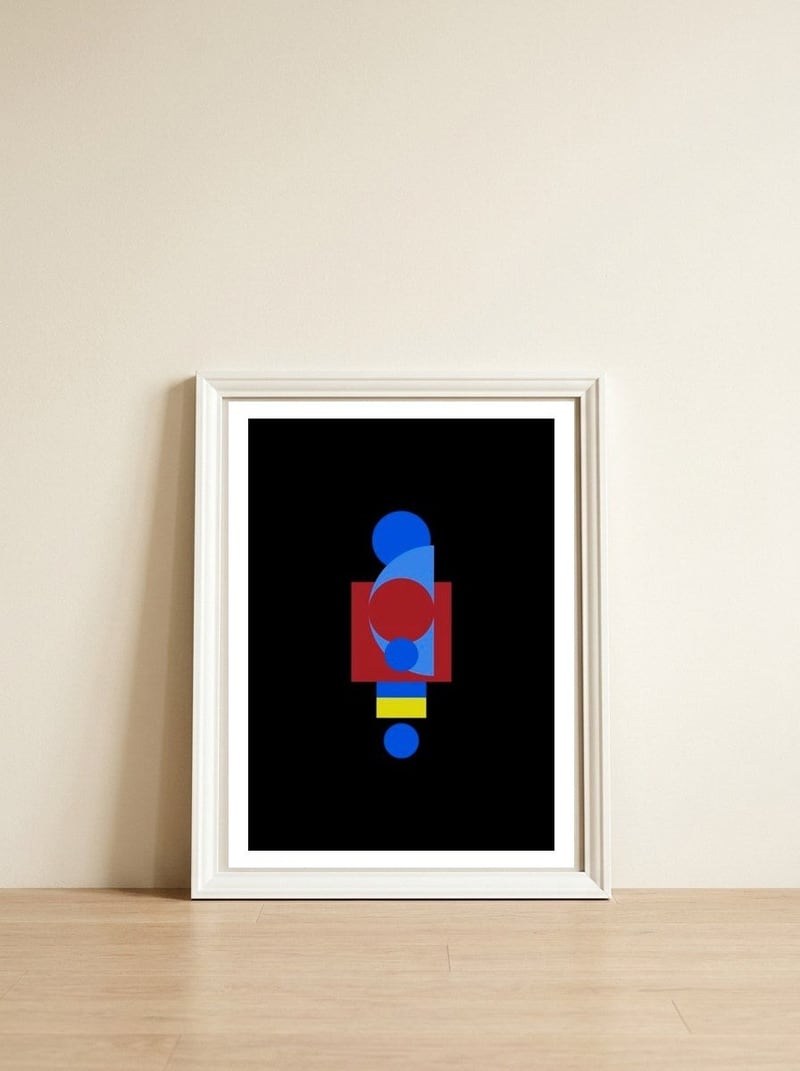 Man | abstract modern — framed, leaning against the wall