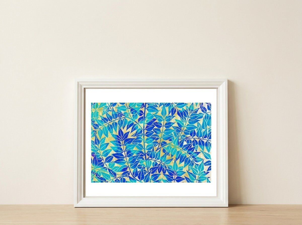One Leaf At A Time — framed, leaning against the wall