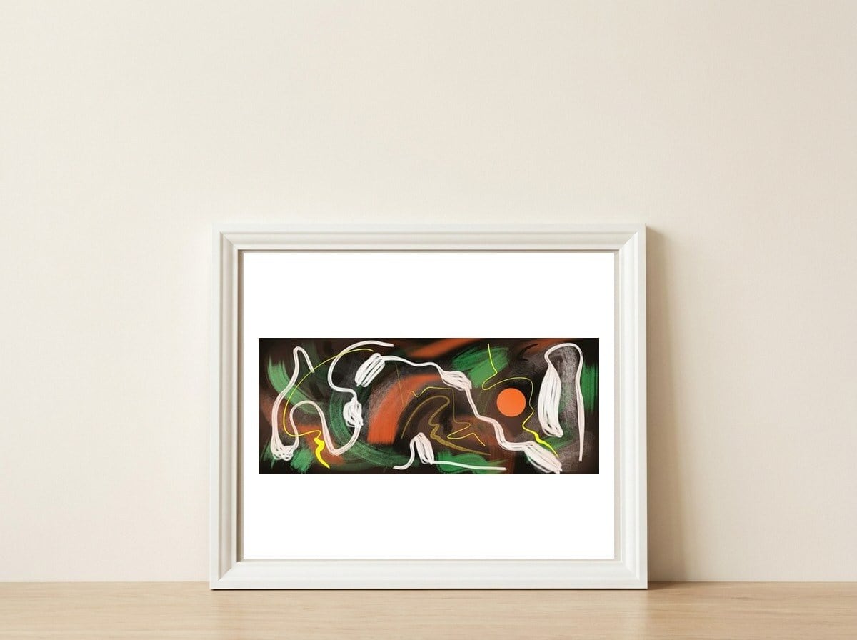 Zéfiro — framed, leaning against the wall