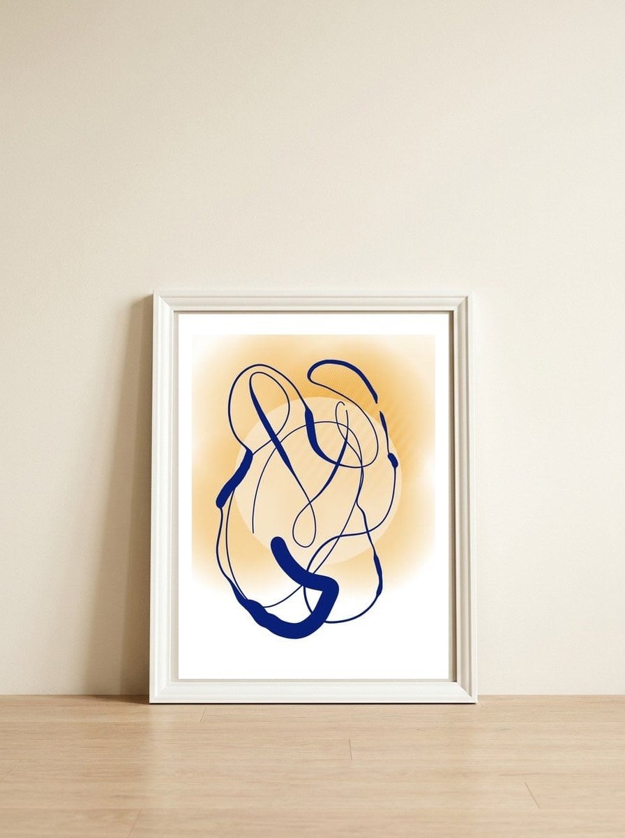 Pensamentos Iluminados — framed, leaning against the wall