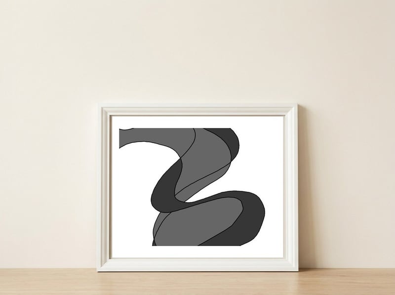 Grey Waves 8 — framed, leaning against the wall