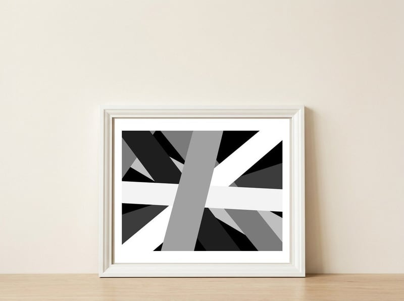 Grey Pie 2 — framed, leaning against the wall