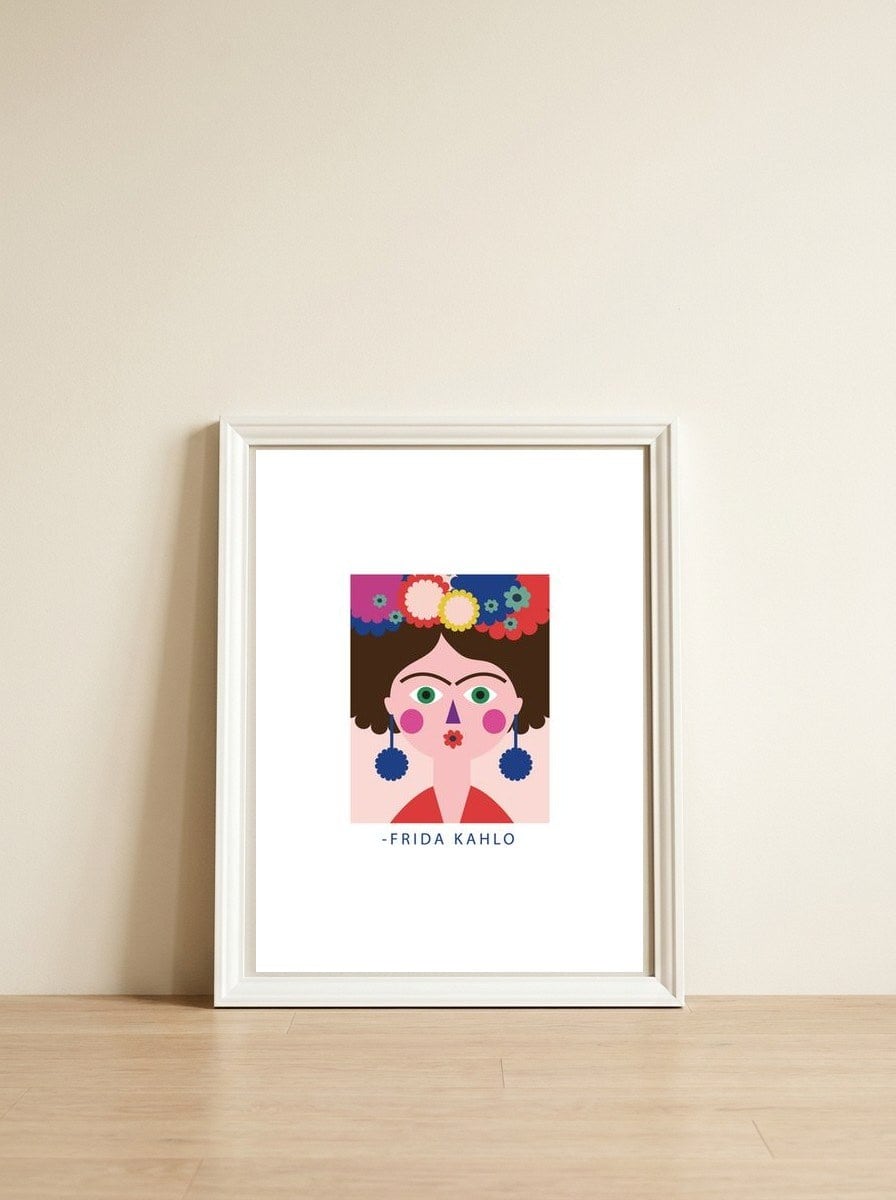 Frida 55 Rgb — framed, leaning against the wall