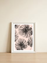 Monstera pink and gray watercolor — framed, leaning against the wall thumbnail