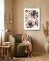 Monstera pink and gray watercolor framed in a tender room thumbnail
